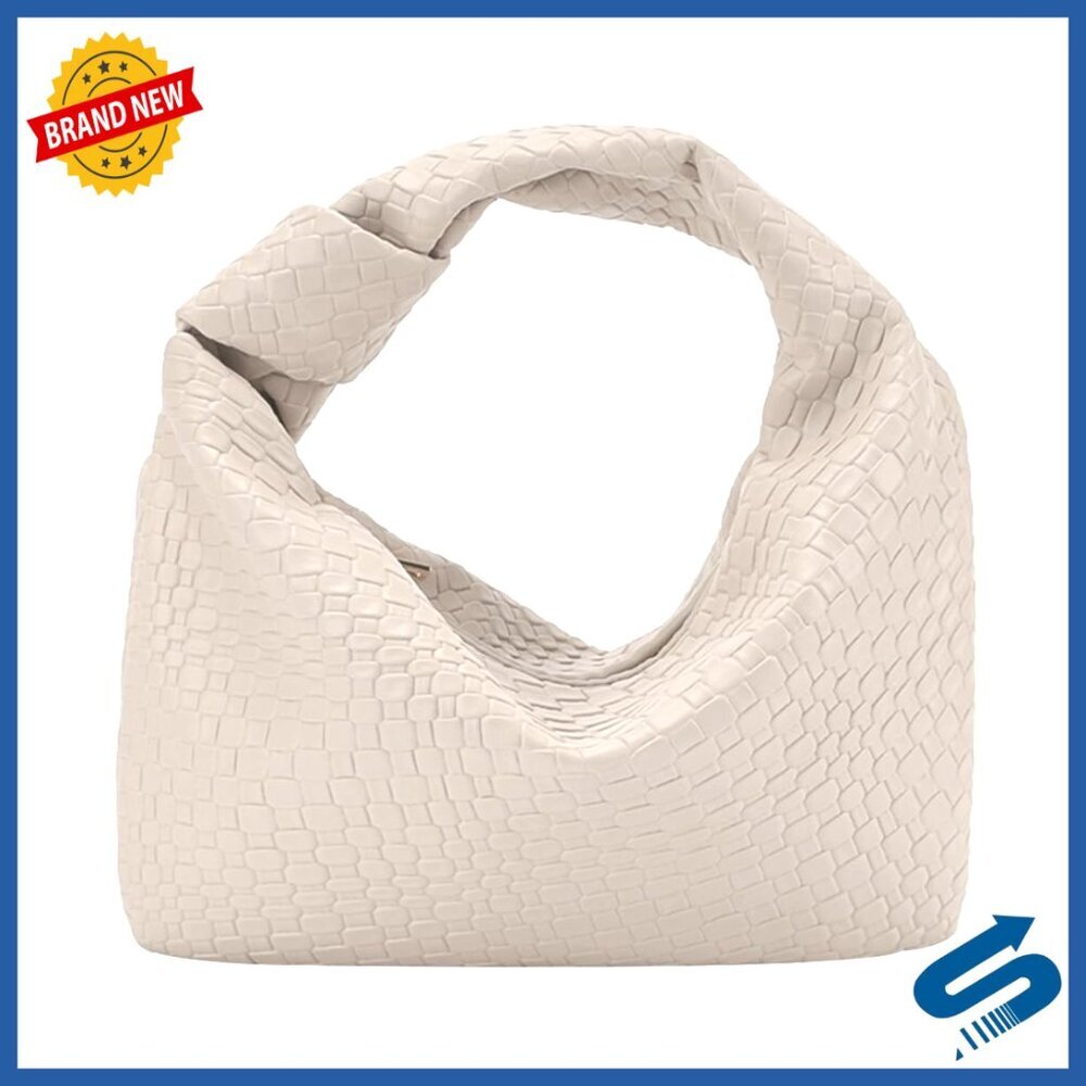 Faux Leather Hobo Bag with Knot Strap, Ruched Design for Everyday Use
